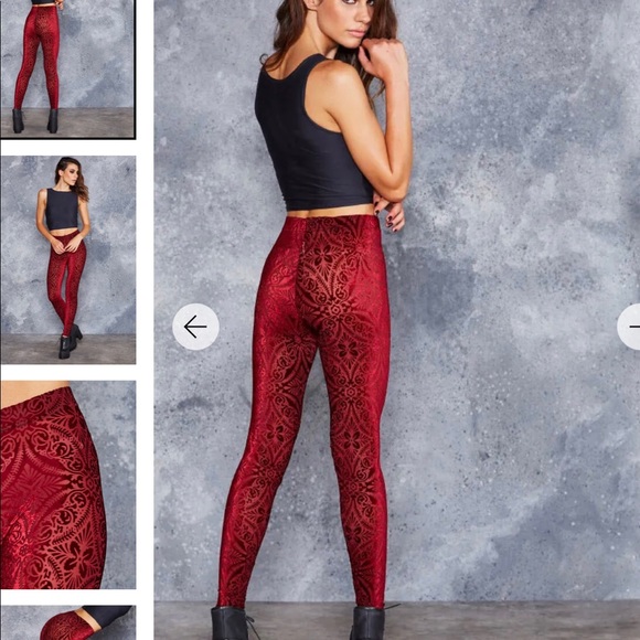 Blackmilk Pants - Blackmilk burned velvet wine leggings size medium